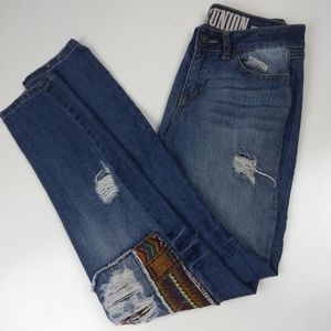 Patchwork Distressed Denim
